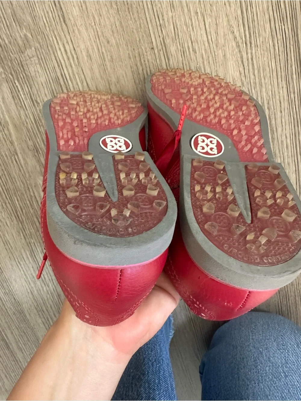 G/FORE Gallivanter Brogue Leather Golf Shoes - Berry Pink - Size